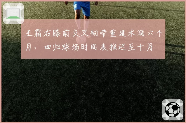 王霜右膝前交叉韧带重建术满六个月,回归球场时间表推迟至十月